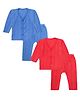 Superminis Knit Pack Of 2 Full Sleeves Solid Thermal Set - Red & Blue