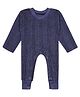 Superminis Full Sleeves Striped Thermal Romper - Blue