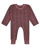 Superminis Full Sleeves Striped Thermal Romper - Brown