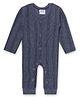Superminis Full Sleeves Striped Thermal Romper - Blue