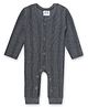 Superminis Full Sleeves Striped Thermal Romper - Grey