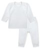Superminis Full Sleeves Solid Thermal Tee & Pajama Set - White