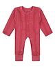 Superminis Full Sleeves Striped Thermal Romper - Red