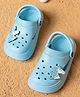 Toothless Unicorn Applique Detailed Perforated Clogs - Sky Blue