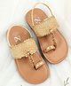 The Madras Trunk Brocade Designed Kolhapuri Chappal - Tan