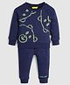 Somersault Full Sleeves Bear Printed Sweatshirt With Joggers Set - Blue
