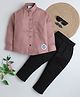 BAATCHEET Cotton Full Sleeves Evil Eye Patch Embroidered Shirt & Pant Set - Plum