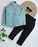 BAATCHEET Cotton Full Sleeves Evil Eye Patch Embroidered Shirt & Pant Set - Green
