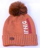 Tipy Tipy Tap Typography Designed & Pom Pom Embellished Cap -Brown