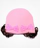 Tipy Tipy Tap Woollen Bow Applique Detailed With Attached Wig Cap - Pink