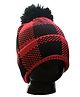 Tipy Tipy Tap Woollen Pom Pom Detailed Checked Cap - Red