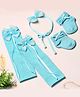 Tipy Tipy Tap Pearl Embellished Bow Designed Leg Warmers With Socks & Headband - Turquoise