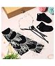 Tipy Tipy Tap Cotton Pearls Embellished Legwarmers With Socks & Headband Set - Black