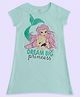 Pantaloons Junior Cotton Knit Disney Featuring Half Sleeves The Little Mermaid Character Printed Night Wear Dress - Aqua Blue
