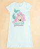 Pantaloons Junior Cotton Knit Disney The Little Mermaid Featuring Half Sleeves Ariel Printed Nigthy - Aqua Blue