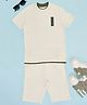 Pantaloons Junior Cotton Half Sleeves Solid Coordinating Tee & Shorts Set - Antique White