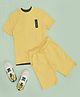 Pantaloons Junior Cotton Half Sleeves Solid Coordinating Tee & Shorts Set - Light Yellow