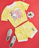 Pantaloons Junior Cotton Looney Toons Featuring Half Sleeves Bugs Bunny Printed Coordinating Tee & Shorts Set - Light Yellow