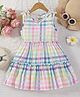 tior Sleeveless Checked Frill Detailed Dress - Multi Colour