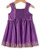 EARTHY TOUCH Woven Sleeveless Ethnic Dress With Ghadwal & Lace Detailing Print -Purple