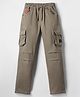 Olio Kids Cotton Woven Full Length Solid Color Trouser - Olive Green