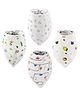 Kuber Industries Pack of 4 Soft Cotton Napkins & Bibs for New Born Baby 0 to 6 Months | Washable Baby Bip Apron for Feeding & Eating Food | White