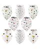 Kuber Industries Pack of 8 Soft Cotton Napkins & Bibs for New Born Baby 0 to 6 Months | Washable Baby Bip Apron for Feeding & Eating Food | White