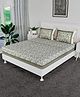Kuber Industries 100x108 Inch Cotton Bedsheets for Double Bed with 2 Pillow Covers | Easy to Wash & Maintain Double Bedsheet Cotton Fabric - for Daily Use | Dezier Bell Print - Green