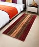Kuber Industries 2x4 Feet Anti Skid Runner for Bedroom & Living Room | Durable Bedside Carpet & Kitchen Runner for Floor | Foldable Rugs & Mat for Home | Stripes - Red & Brown
