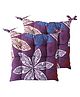 Kuber Industries Chair pad | Glance Cotton Square Seat Cushion | Chair pad for Chair | Chair Back Rest Pillow | Flower Chair pad for Meditation | Living Room |Pack of 2 | Purple