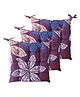Kuber Industries Chair pad | Glance Cotton Square Seat Cushion | Chair pad for Chair | Chair Back Rest Pillow | Flower Chair pad for Meditation | Living Room |Pack of 3 | Purple
