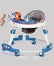 PLAYROOTS Multifunctional Mini Lion Face Baby Walker with Removable Musical Tray & 2 Level Height Adjustment - Blue