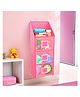 Kuber Industries Hanging Almirah | Folding Baby Almirah | 4 Compartments Storage Almirah | Hanging Wall Almirah | Wardrobe Organizer for Cloth-Shoes-Toys | Hathkadi | Pink