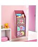 Kuber Industries Hanging Almirah | Folding Baby Almirah | 4 Compartments Storage Almirah | Hanging Wall Almirah | Wardrobe Organizer for Cloth-Shoes-Toys | Hathkadi | Maroon