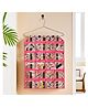 Kuber Industries Hanging Organizer | Wall Makeup Hanger | Storage Organizer | Hanger for Socks-Belt And Ties | Hanging Jewellery Organizer | 19 Clear PVC Pockets | Carry Jama | Pink