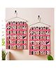 Kuber Industries Pack of 2 Hanging Organizer | Wall Makeup Hanger | Storage Organizer | Hanger for Socks-Belt & Ties | Hanging Jewellery Organizer | 19 Clear PVC Pockets | Carry Jama | Pink