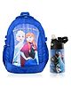 Kuber Industries ( Set of 2 ) Backpack & Water Bottle Combo Set | Disney Frozen | School-College Bag with ( 350 ml ) Insulated Water Bottle | Perfect Combo For Adults & Kids | Blue - Height 18 Inches