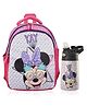 Kuber Industries ( Set of 2 ) Backpack & Water Bottle Combo Set | Disney Minnie Star | School-College Bag with ( 350 ml ) Insulated Water Bottle | Perfect Combo For Adults & Kids | Pink - Height 17 Inches