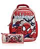 Kuber Industries (Set of 2) School College Combo Set | Marvel Amazing Spiderman Backpack & Pencil Pouch Set | Perfect Combo For Adults & Kids | Water Resistant School Combo Set | Blue - Height 17 Inches