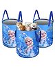 Kuber Industries Pack of 3 Foldable 45L Toys Organizer for Kids Room - Soft Toys Storage Bag/Basket/Container with Handles | Disney Frozen -Blue