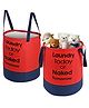 Kuber Industries Pack of 2 Foldable 45L Toys Organizer for Kids Room - Soft Toys Storage Bag/Basket/Container with Handles | Red & Blue