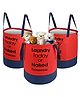 Kuber Industries Pack of 3 Foldable 45L Toys Organizer for Kids Room - Soft Toys Storage Bag/Basket/Container with Handles | Red & Blue