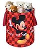 Kuber Industries Foldable 45L Toys Organizer for Kids Room - Soft Toys Storage Bag/Basket/Container with Handles | Checkered Disney Mickey -Maroon