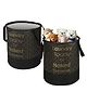Kuber Industries Pack of 2 Foldable 45L Toys Organizer for Kids Room - Soft Toys Storage Bag/Basket/Container with Handles | Dots - Black & Gold
