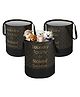 Kuber Industries Pack of 3 Foldable 45L Toys Organizer for Kids Room - Soft Toys Storage Bag/Basket/Container with Handles | Dots - Black & Gold