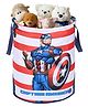Kuber Industries Foldable 45L Toys Organizer for Kids Room - Soft Toys Storage Bag/Basket/Container with Handles | Marvel Captain America - Blue