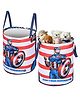 Kuber Industries Pack of 2 Foldable 45L Toys Organizer for Kids Room - Toys Storage Bag/Basket/Container with Handles | Marvel Captain America - Blue