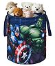 Kuber Industries Foldable 45L Toys Organizer for Kids Room - Soft Toys Storage Bag/Basket/Container with Handles | Marvel Avengers - Blue