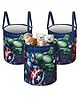 Kuber Industries Pack of 3 Foldable 45L Toys Organizer for Kids Room - Soft Toys Storage Bag/Basket/Container with Handles | Marvel Avengers - Blue