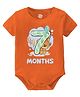 Baby Buzz 100% Cotton Monthly Birthday Theme Half Sleeves 7 Months Text & Teddy Bear Printed Onesie - Orange